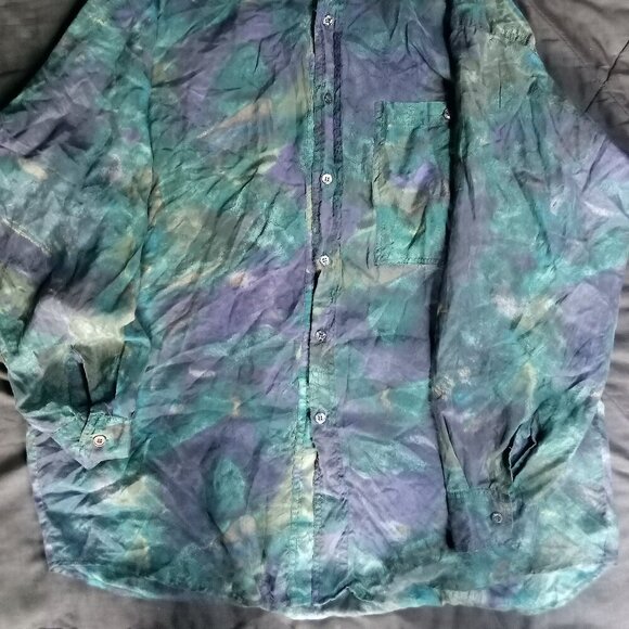 Vintage Protest Abstract Strokes Silk Shirt - Picture 3 of 7